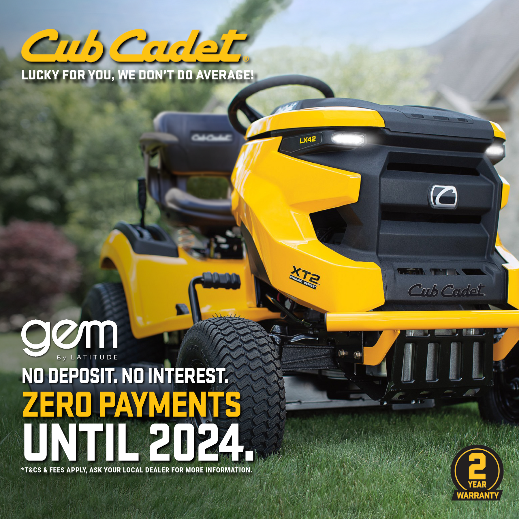 Cub Cadet LX42 EFi Rideon Mower – Mower Shop NZ - Main Image